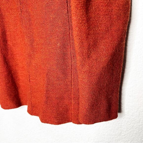 Eileen Fisher 100% Wool Crepe Peplum Open Cardigan Sweater Sustainable - Picture 7 of 11